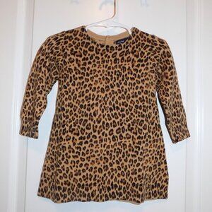 GAP Tan & Black Leopard Print Sweater Dress Sz 12-18M Excellent Cond Animal